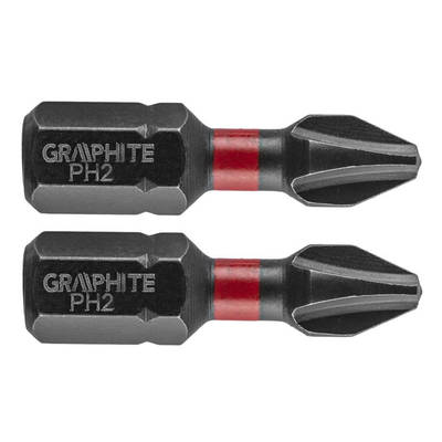 GRAPHITE  56H501 Rázový bit PH2 x 25 mm, 2 ks