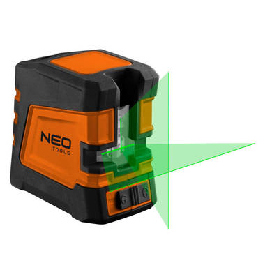 NEO  75-107 Samonivelačný krížový laser 20 m, zelený, s vreckom a magnetickým držiakom