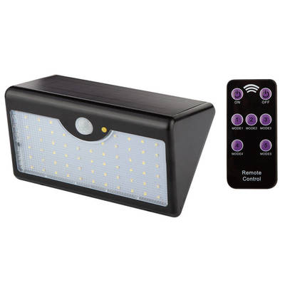 NEO  99-091  Solárne nástenné svietidlo + SMD LED diaľkové ovládanie 900 Im