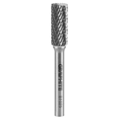 GRAPHITE  55H357  Tvrdokovová rotačná fréza HM, typ B (valcová s čepeľami na vrchu), 10 x 25 mm, stopka 6 x 45 mm