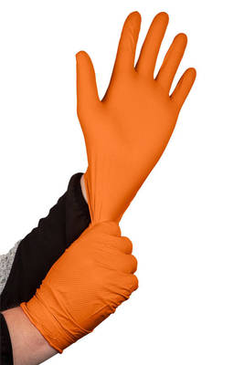 NEO  97-690-M  Perforované nitrilové rukavice, oranžové, 50 kusov, veľkosť M