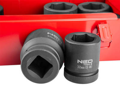 NEO  12-105  Sada nástrčných kľúčov 1", 27-50 mm, 10 diel