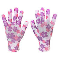 VERTO  97H146  Záhradné rukavice , polyester, kvetinový vzor, veľkosť 7"