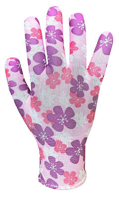 VERTO  97H148  Záhradné rukavice , polyester, kvetinový vzor, veľkosť 9"