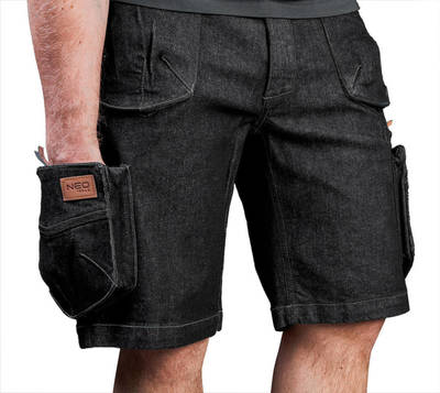 NEO  81-273-XL  Krátke pracovné šortky DENIM, čierne, 98 % bavlna a 2 % elastan, veľkosť XL/54