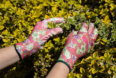 VERTO  97H145  Záhradné rukavice s PU povlakom, vzor ruží, veľkosť 9"