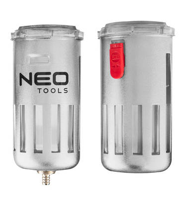 NEO  14-734 Vypúšťací filter 1/2" s redukciou tlaku a maznicou (kovový)