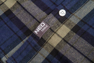 NEO  81-541-L Flanelová košeľa, modro-olivovo-čierna, L