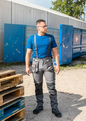NEO  81-321-L Pracovné nohavice na traky Slim 6v1, 100% bavlna, L/52