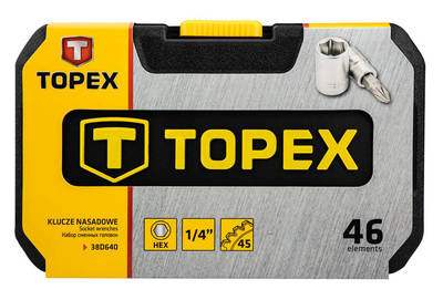 TOPEX  38D640  Gola sada 1/4 "CrV  súprava 46 ks