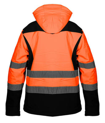 NEO  81-701-L  Pracovná bunda reflexná, softshell s kapucňou, oranžová, veľkosť L