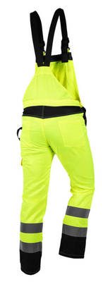 NEO  81-777-XL  Nohavice na traky s vysokou viditeľnosťou, gramáž : 240g/m2, kombinácia polyester+bavlna, reflexné, žlté, veľ. XL