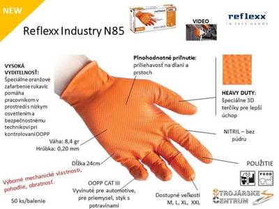 REFLEXX N85-XXL Jednorázové rukavice Industry oranžové, veľkosť XXL, 50 ks / bal.