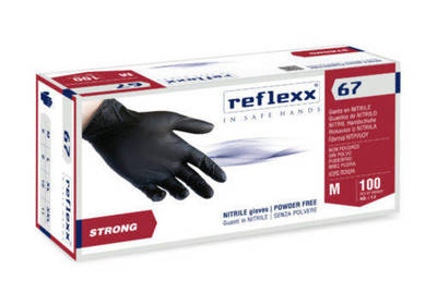 REFLEXX R67-L Jednorázové rukavice strong 67 čierne, veľkosť L, 100 ks / bal.
