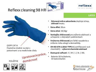 REFLEXX R98HR-L Jednorázové rukavice cleaning modré, veľkosť L, 50 ks / bal.