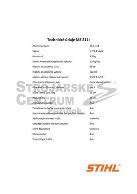 STIHL  MS 211  Motorová píla 1,7 kW