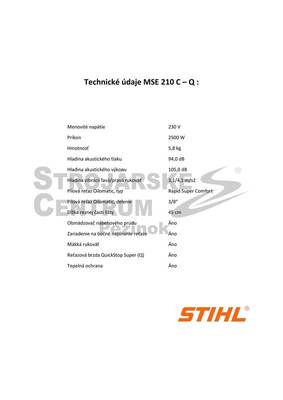 STIHL  MSE 210 C-BQ  Elektrická píla 2,1 kW