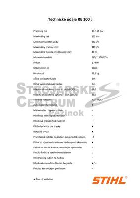 STIHL  RE 100  Vysokotlakový čistič 440 l