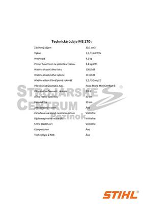 STIHL  MS 170  Motorová píla 1,2 kW