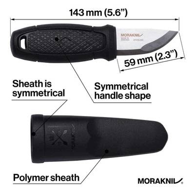 MORAKNIV  12865  Nôž na krk Eldris  Burnt s kresadlom čierny