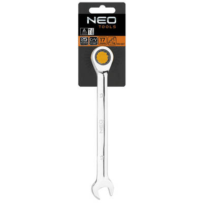 NEO  09-064  Plochý-očkový kľúč s račňou 10 mm