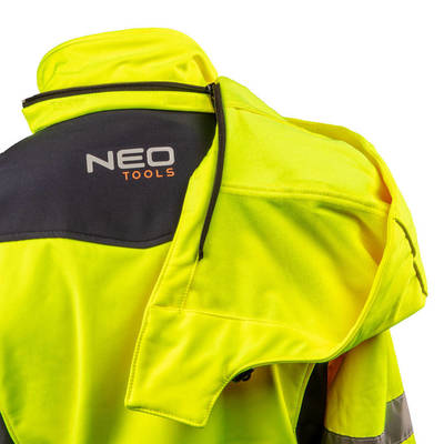 NEO  81-700-L  Pracovná bunda reflexná, softshell s kapucňou, žltá, veľkosť L