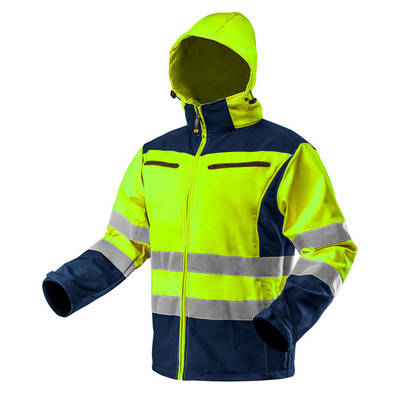 NEO  81-700-S  Pracovná bunda reflexná, softshell s kapucňou, žltá, veľkosť S