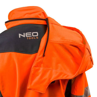 NEO  81-701-L  Pracovná bunda reflexná, softshell s kapucňou, oranžová, veľkosť L