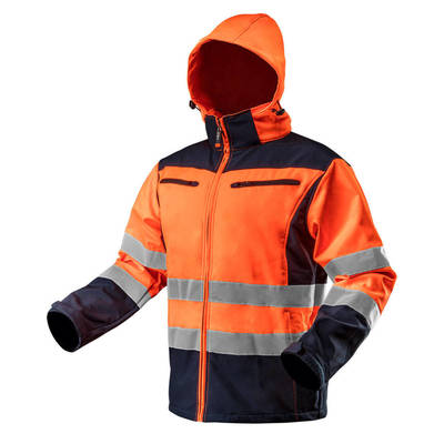 NEO  81-701-L  Pracovná bunda reflexná, softshell s kapucňou, oranžová, veľkosť L