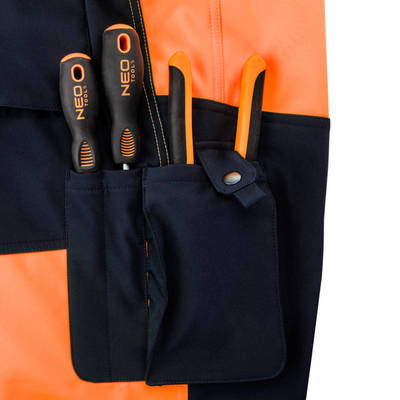 NEO  81-751-M  Pracovné nohavice reflexné, softshell, oranžové, veľkosť M