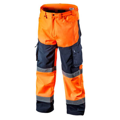 NEO  81-751-M  Pracovné nohavice reflexné, softshell, oranžové, veľkosť M