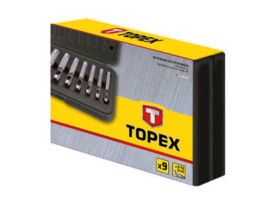 TOPEX  03A490  Súprava vysekávačov, rozsah 3-12 mm, 9 ks