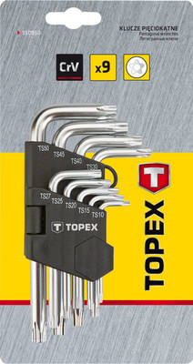 TOPEX  35D950  Sada kľúčov STAR penta TS10-50, 9 ks