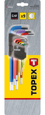 TOPEX  35D966  Kľúče šesťhranné  9 ks farebné