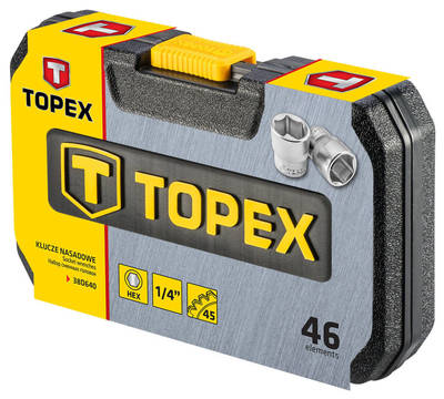 TOPEX  38D640  Gola sada 1/4 "CrV  súprava 46 ks