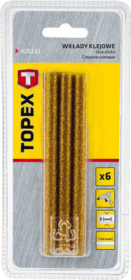 TOPEX  42E181  Lepiace tyčinky, zlato, brokát, 6 ks, 8 mm x 100 mm
