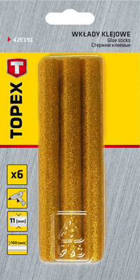 TOPEX  42E191  Lepiace tyčinky, zlato, brokát, 6 ks, 11 mm x 100 mm