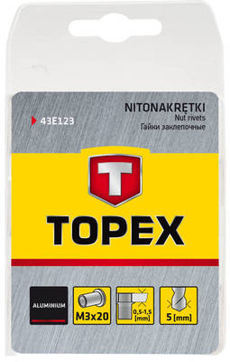 TOPEX  43E123  Nitovacie matice, M3, 20 ks
