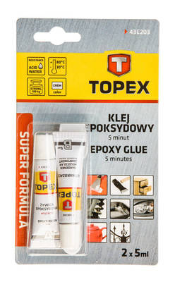 TOPEX  43E203  Epoxidové  lepidlo 5 minút, 2x5 ml
