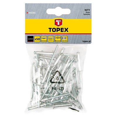 TOPEX  43E301  Nit hliníkový trhací 3,2 mm x 8 mm, 50ks