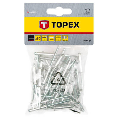 TOPEX  43E505  Nit hliníkový trhací 4,8 mm x 18 mm, 50ks