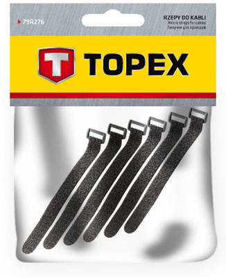 TOPEX  79R276  Velcro pásky na káble, 6 ks