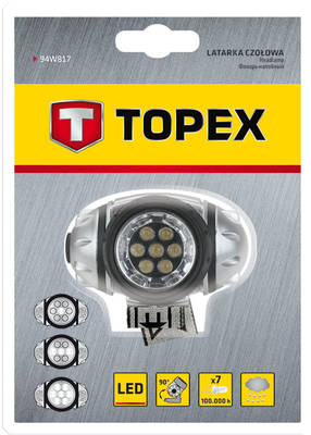 TOPEX  94W817  Lampa čelová, 7 x LED, baterie 3 x AAA