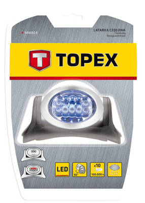 TOPEX  94W819  Lampa čelová, 9 x LED + 3 x LED červené, baterie 3 x AAA