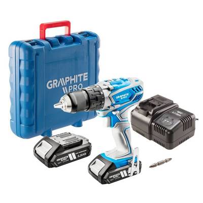 GRAPHITE PRO  59GP400  AKU Vŕtačka 2x18V, Li-Ion/2.5 Ah,