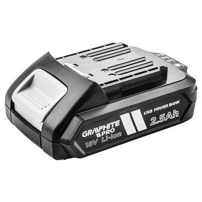 GRAPHITE PRO  59GP400  AKU Vŕtačka 2x18V, Li-Ion/2.5 Ah,