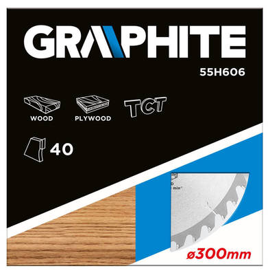 GRAPHITE  55H606  Rezací kotúč vidiový  300 x 30 mm, 40 zubov