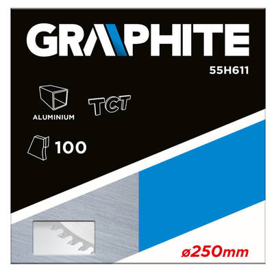 GRAPHITE  55H611  Rezací kotúč vidiový  250 x 30 mm, 100 zuby na hliník