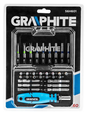 GRAPHITE  56H602  Skrutkovač SET 31 ks ,bity 25 mm - 15 ks+bity 50 mm. - 15 ks+držiak - 1 ks.