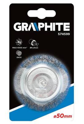 GRAPHITE  57H599  Hrncová kefa na stopke, 50 mm, INOX